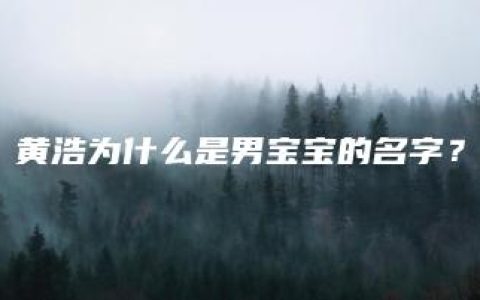 黄浩为什么是男宝宝的名字？