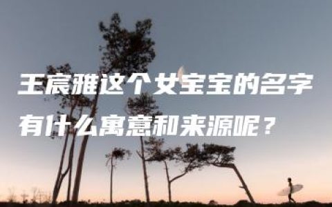 王宸雅这个女宝宝的名字有什么寓意和来源呢？