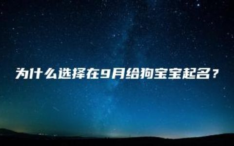 为什么选择在9月给狗宝宝起名？