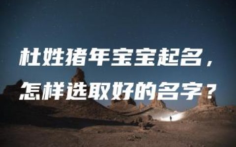 杜姓猪年宝宝起名，怎样选取好的名字？