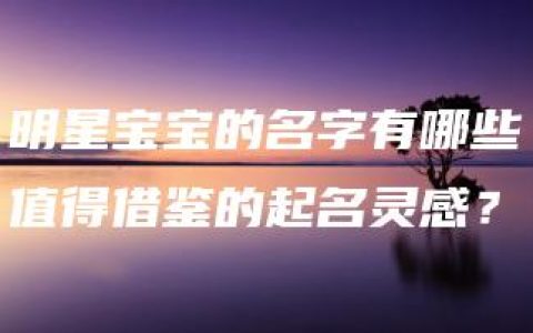 明星宝宝的名字有哪些值得借鉴的起名灵感？