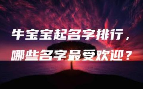 牛宝宝起名字排行，哪些名字最受欢迎？