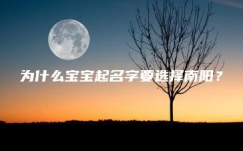 为什么宝宝起名字要选择南阳？