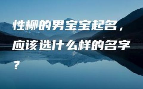 性柳的男宝宝起名，应该选什么样的名字？