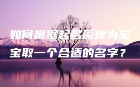 如何根据起名原理为宝宝取一个合适的名字？