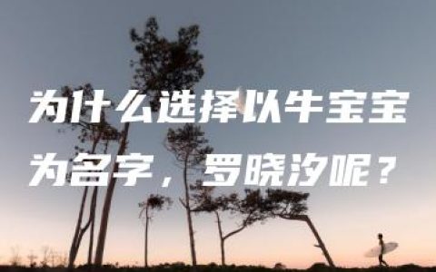 为什么选择以牛宝宝为名字，罗晓汐呢？