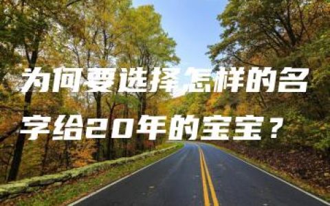 为何要选择怎样的名字给20年的宝宝？