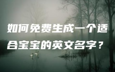 如何免费生成一个适合宝宝的英文名字？