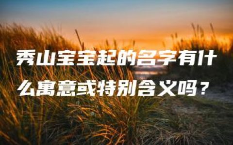 秀山宝宝起的名字有什么寓意或特别含义吗？