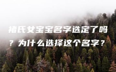 褚氏女宝宝名字选定了吗？为什么选择这个名字？