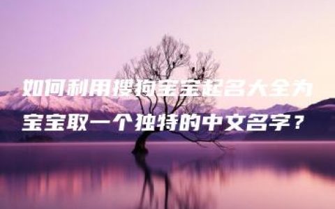 如何利用搜狗宝宝起名大全为宝宝取一个独特的中文名字？