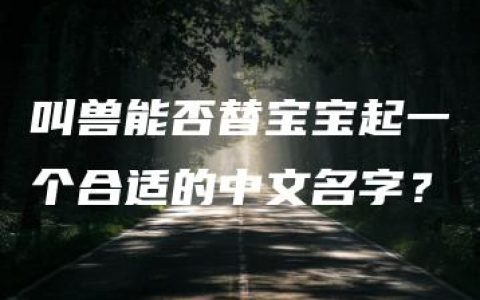 叫兽能否替宝宝起一个合适的中文名字？