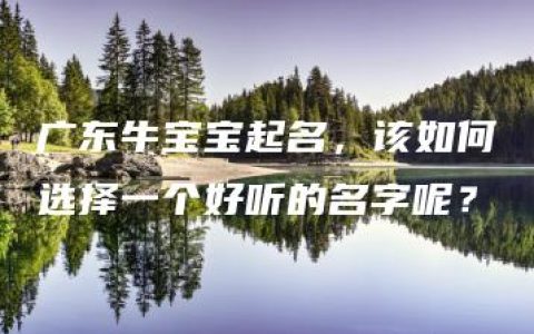 广东牛宝宝起名，该如何选择一个好听的名字呢？