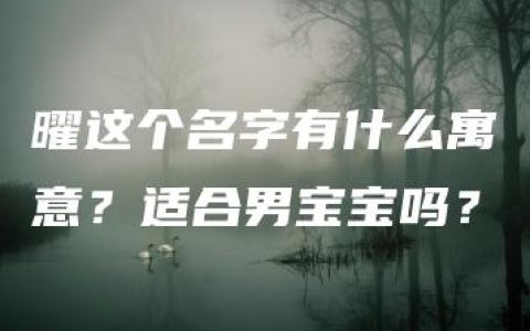 曜这个名字有什么寓意？适合男宝宝吗？