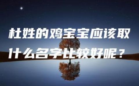 杜姓的鸡宝宝应该取什么名字比较好呢？