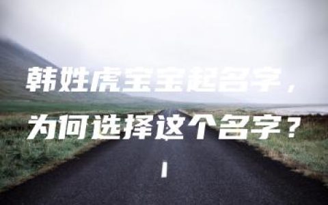 韩姓虎宝宝起名字，为何选择这个名字？