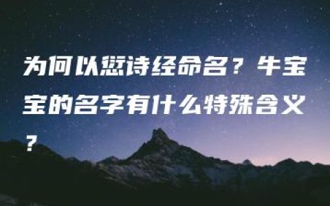 为何以愆诗经命名？牛宝宝的名字有什么特殊含义？