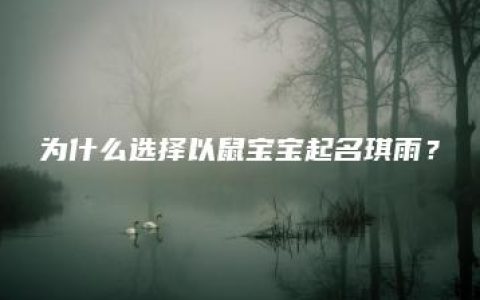 为什么选择以鼠宝宝起名琪雨？