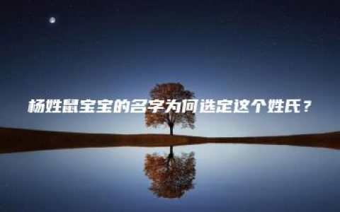 杨姓鼠宝宝的名字为何选定这个姓氏？