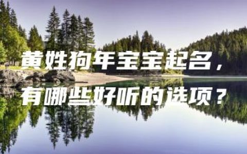 黄姓狗年宝宝起名，有哪些好听的选项？