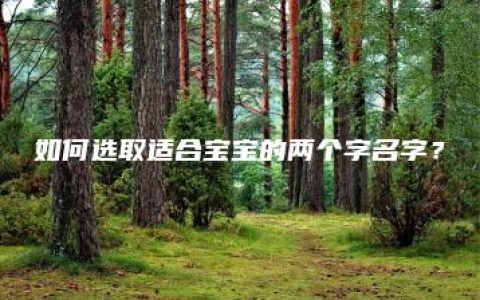 如何选取适合宝宝的两个字名字？