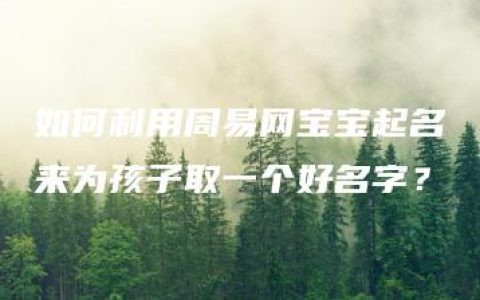 如何利用周易网宝宝起名来为孩子取一个好名字？