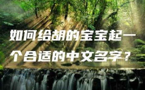 如何给胡的宝宝起一个合适的中文名字？