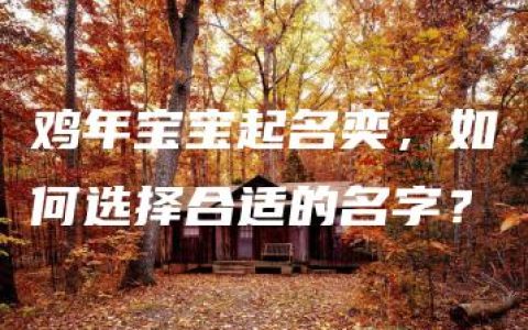 鸡年宝宝起名奕，如何选择合适的名字？