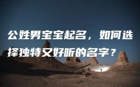 公姓男宝宝起名，如何选择独特又好听的名字？