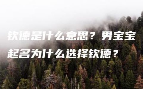 钦德是什么意思？男宝宝起名为什么选择钦德？