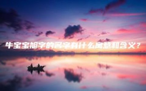 牛宝宝旭字的名字有什么寓意和含义？