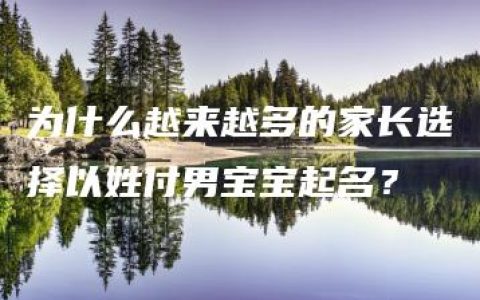 为什么越来越多的家长选择以姓付男宝宝起名？