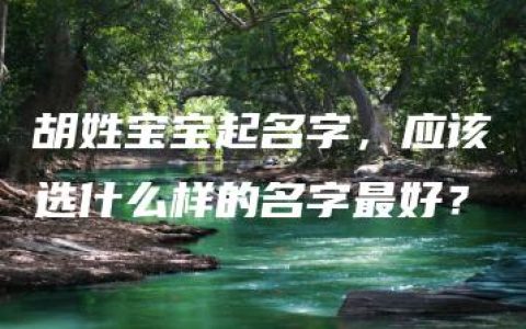 胡姓宝宝起名字，应该选什么样的名字最好？