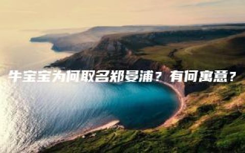 牛宝宝为何取名郑晏浦？有何寓意？