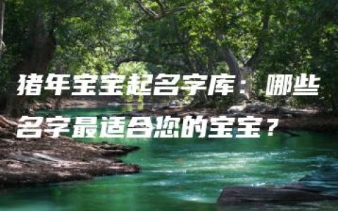 猪年宝宝起名字库：哪些名字最适合您的宝宝？