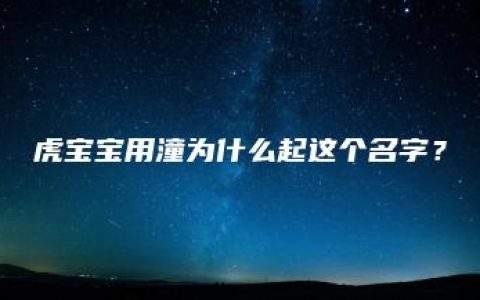 虎宝宝用潼为什么起这个名字？