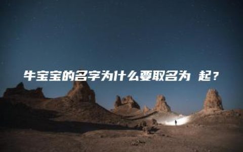 牛宝宝的名字为什么要取名为芃起？