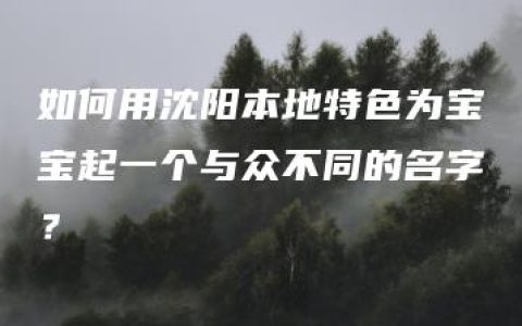 如何用沈阳本地特色为宝宝起一个与众不同的名字？