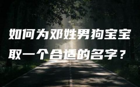 如何为邓姓男狗宝宝取一个合适的名字？