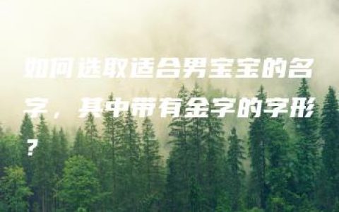 如何选取适合男宝宝的名字，其中带有金字的字形？