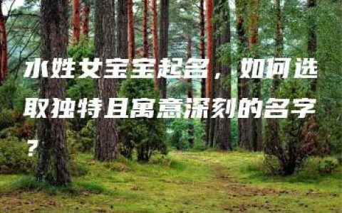 水姓女宝宝起名，如何选取独特且寓意深刻的名字？