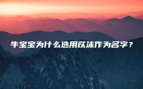 牛宝宝为什么选用苡沫作为名字？