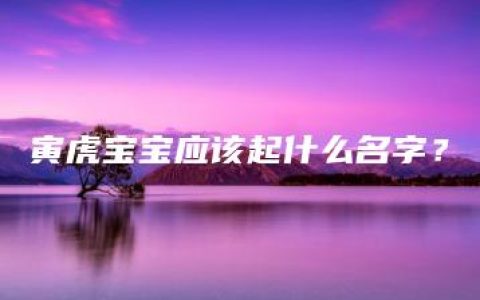 寅虎宝宝应该起什么名字？