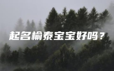 起名榆泰宝宝好吗？