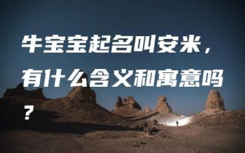 牛宝宝起名叫安米，有什么含义和寓意吗？