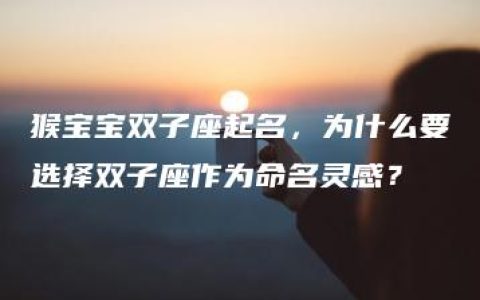 猴宝宝双子座起名，为什么要选择双子座作为命名灵感？