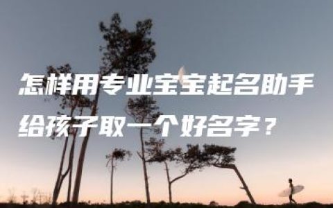 怎样用专业宝宝起名助手给孩子取一个好名字？