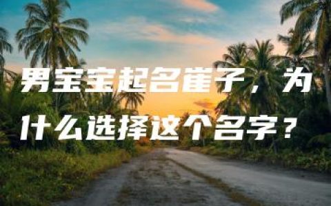 男宝宝起名崔子，为什么选择这个名字？