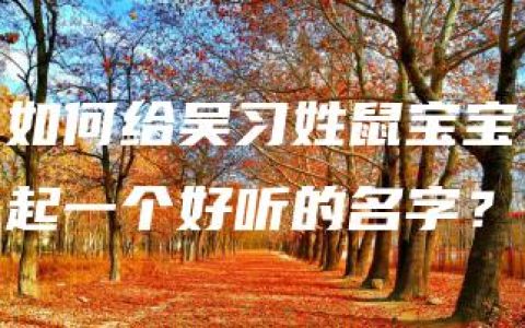 如何给吴习姓鼠宝宝起一个好听的名字？