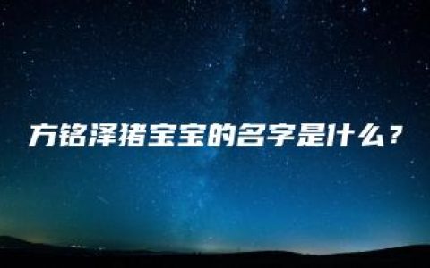 方铭泽猪宝宝的名字是什么？